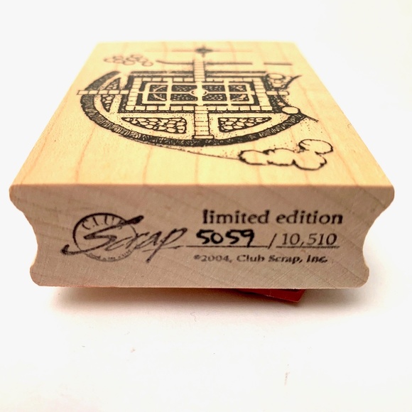 CLUB SCRAP Limited Edition Rubber Stamp Formal Garden Plan Mosaic Art UNUSED - Picture 3 of 6
